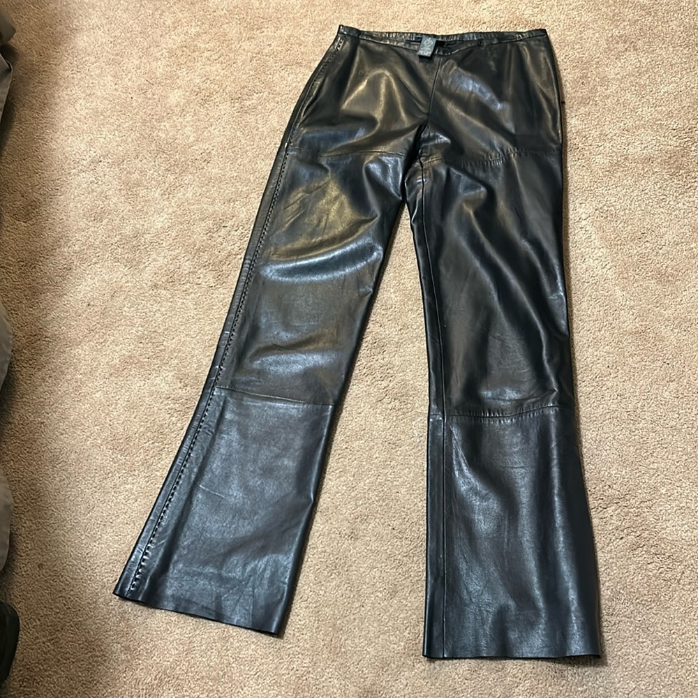 BANANA REPUBLIC BLACK LEATHER JEANS PANTS SIZE 2 NWOT